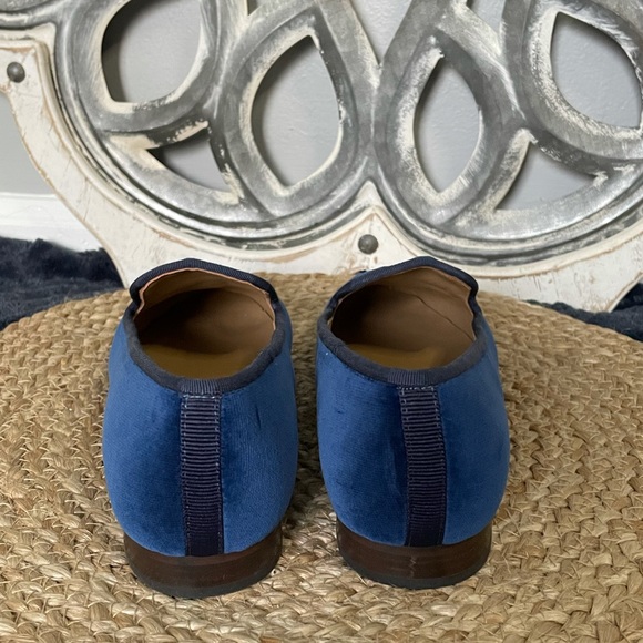 Journey West Navy Blue Velvet Loafers - Picture 7 of 8